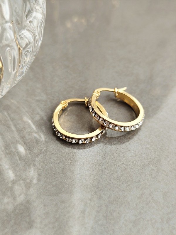 Producto - Argollas transparentes gold
