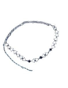 Producto - Cinturón de cadena triángulos chico con piedra negra - 0
