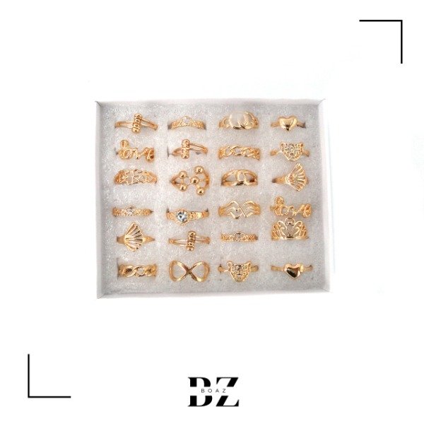 Producto - ANILLOS DORADOS GRANDE X 24  PCS VARIOS MODELOS - 1953