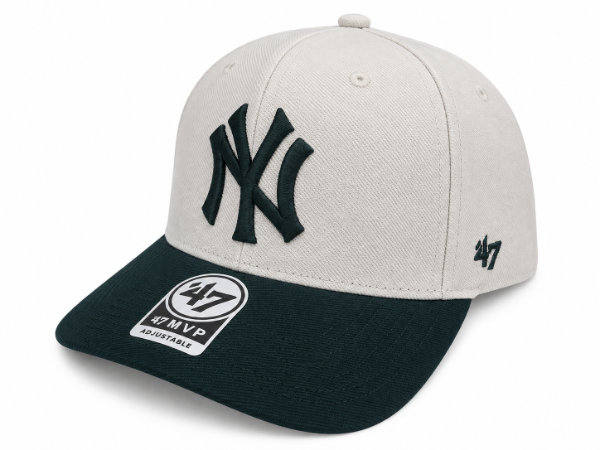 Producto - Ny curva 47 bicolor visera verde copa blanca logo verde, snapback regulable