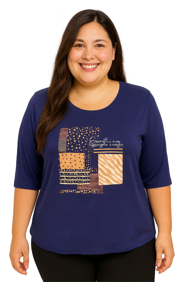 Producto - Art 44 Remera modal viscosa 3/4 estampa 1