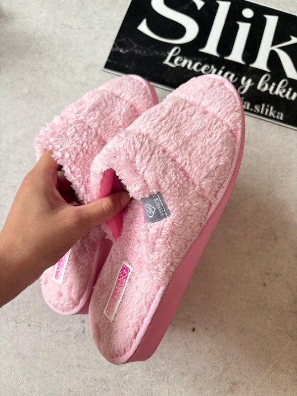 Pantuflas TEDDY peluditas térmicas rosa — imagen 2