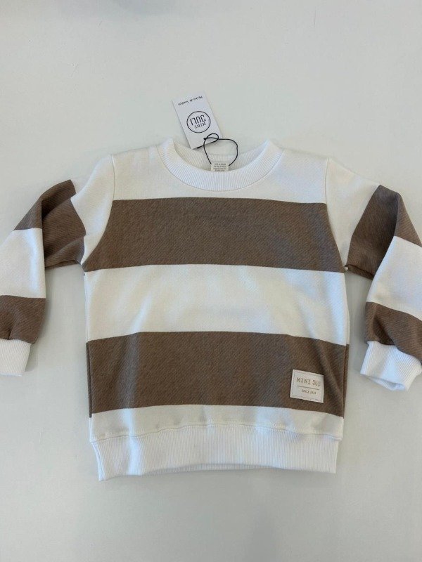 Producto - Buzo rayas almendra