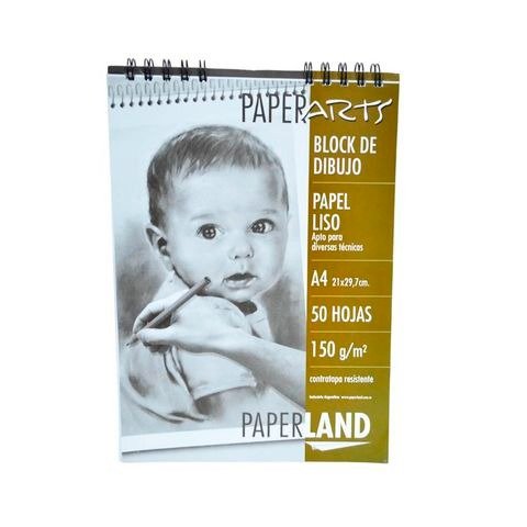 Producto - BLOCK DE DIBUJO A4 BLANCO 150GRS 50 HOJAS CON ESPIRAL PAPERLAND