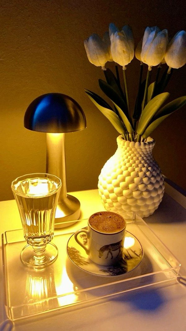 Producto - Lampara Tactil Hongo dorado recargable