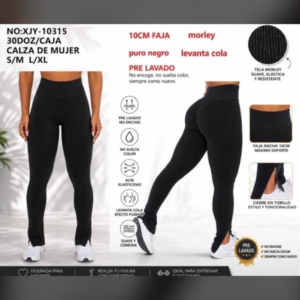 Producto - Calza Larga Push Up Con Cierre Melanie Black