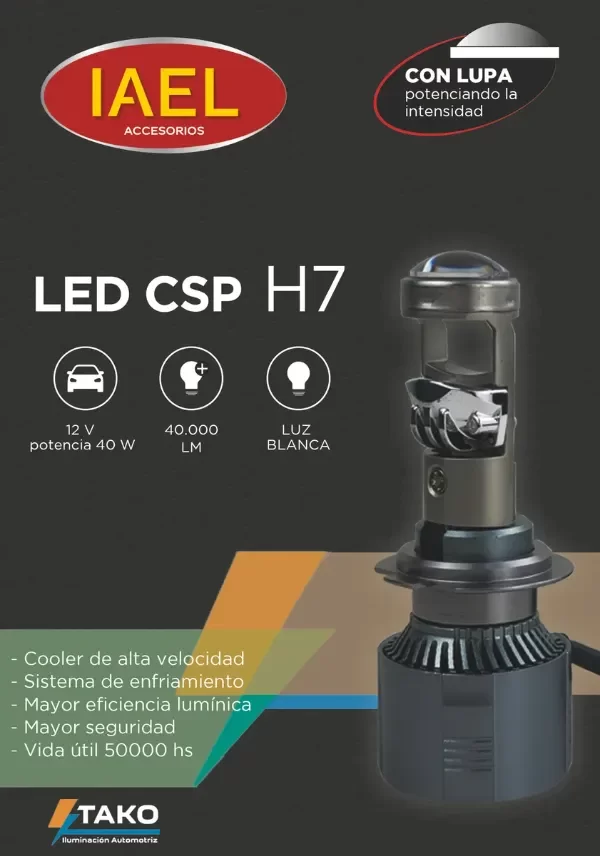 Producto - JUEGO LAMPARA CREE LED LUPA H7 CREE-H7L