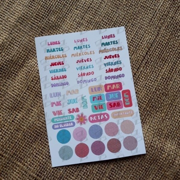 Producto - STICKERS WEEKDAYS SPRING