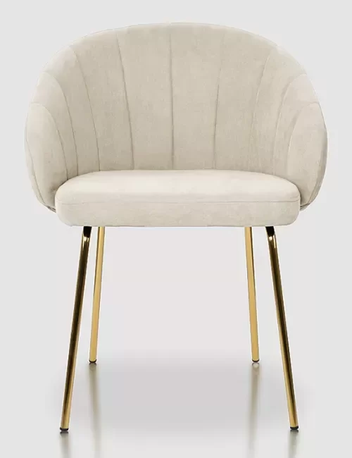 Producto - Sillon shell color Beige con patas doradas
