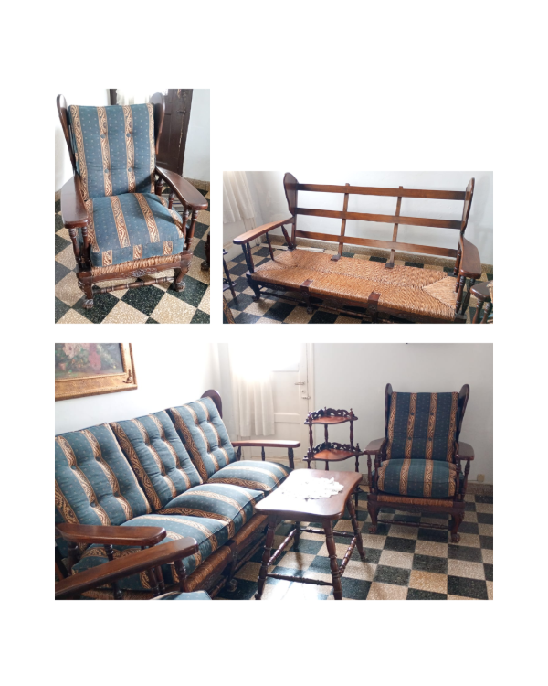 Producto - Sillones estilo Provenzal con mimbre y almohadones