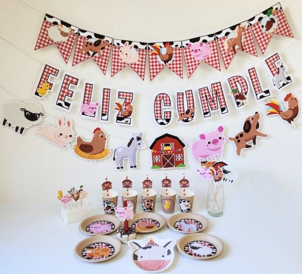 Producto - Animales de la Granja Cotillón Kit Cumpleaños Super Completo - 0