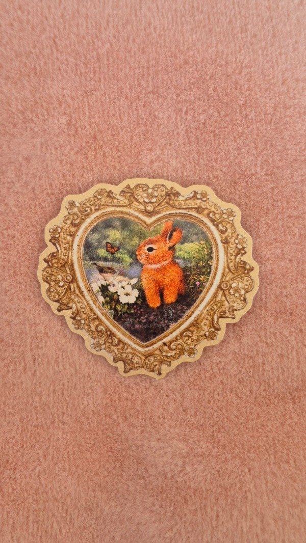 Producto - Sticker Conejito Corazón Dorado