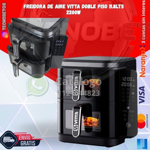 Producto - Freidora Vitta de Aire Doble 11.8LTS 2200W