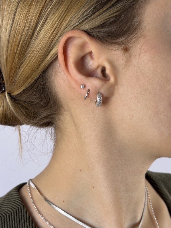 Producto - ARGOLLAS DE PLATA DIAGONALES 0051