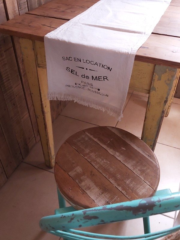 Producto - Camino de mesa Sel de Mer con flecos 150x30