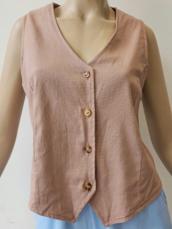 Producto - Chaleco Con Botón Lino Sastrero (Art. 6045)