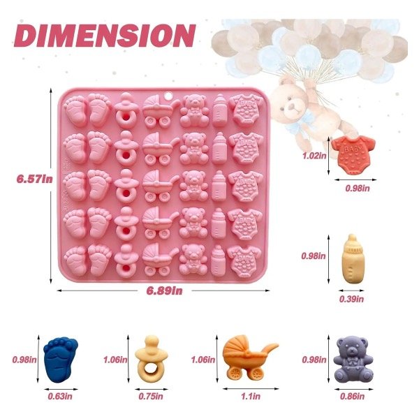 Producto - Molde de baby shower chupete pie mamadera - 1