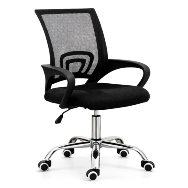 Producto - Silla oficina -apoyabrazos plásticos regulables -5 ruedas -respaldo de malla