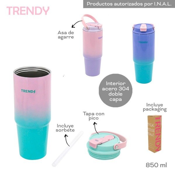 Producto - VASO TERMICO CON MANIJA TRENDY COD 18442