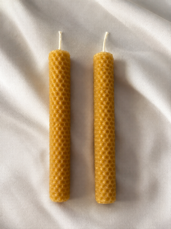 Producto - Pack x 2 Velas de cera de abejas largas de 15 cm
