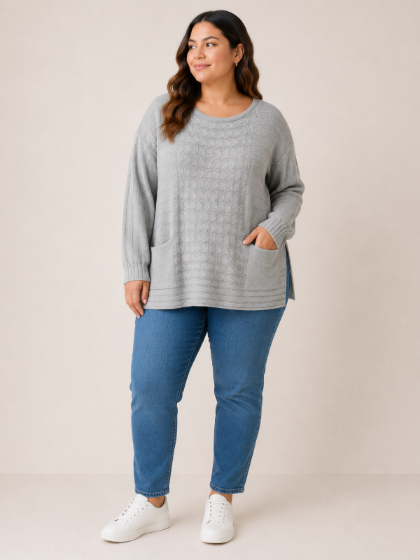 Producto - Sweater Tejido Amplio con Bolsillos