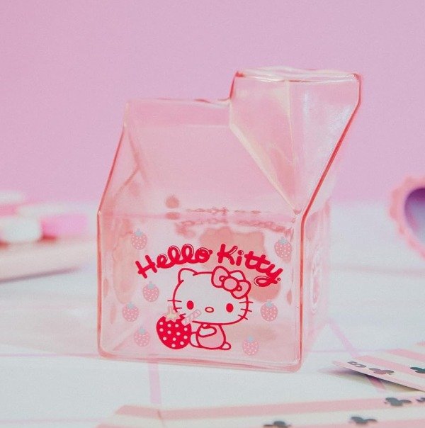 Producto - VASO DE CRISTAL MILK HELLO KITTY