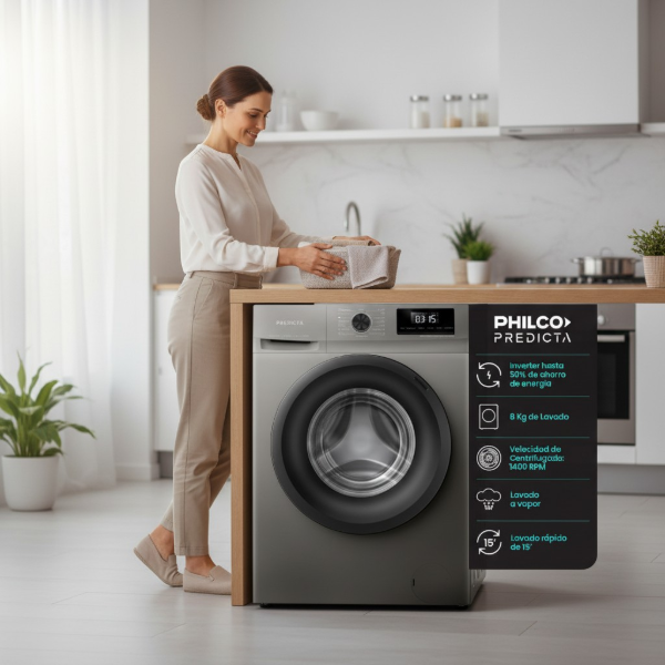 Producto - LAVARROPAS PHILCO PREDICTA 8KG 1400RPM SILVER
