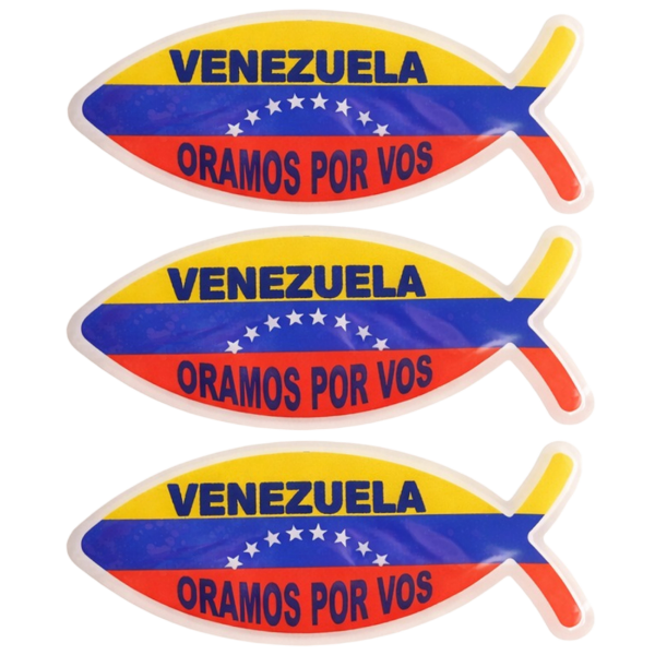 Producto - PROMO Pez "VENEZUELA ORAMOS POR VOS" De Resina Para El Auto (PACK X3 UNIDADES)