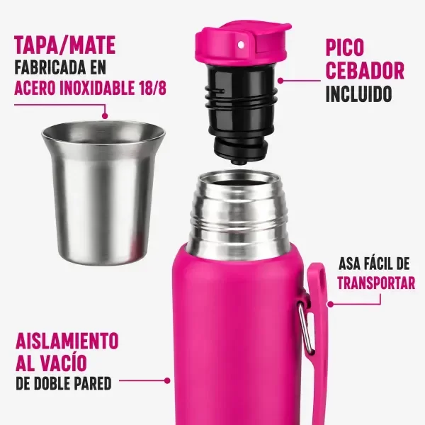 Producto - Termo System 1.2l Acero Inoxidable Tapa Mate Pico Cebador - 3
