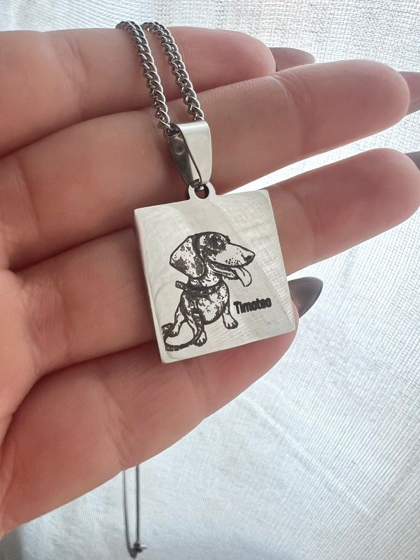 Producto - Collar Cuadrado Personalizado 2cm