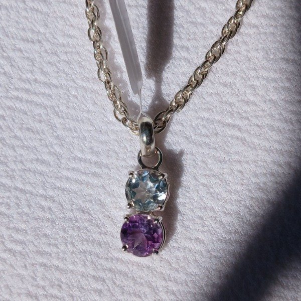 Producto - Dije Plata 925 con amatista y topacio claro - 4