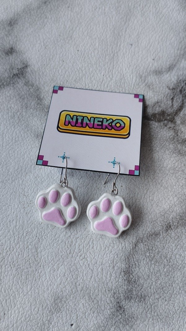 Producto - Aros patita gato blanca - 0