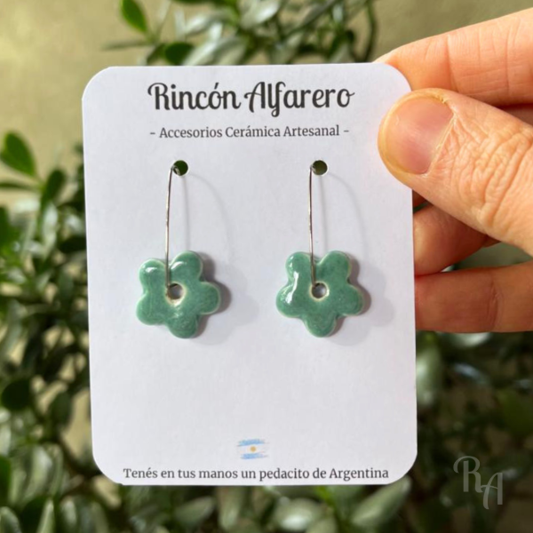 Producto - Pendientes Hawai - flores verdes