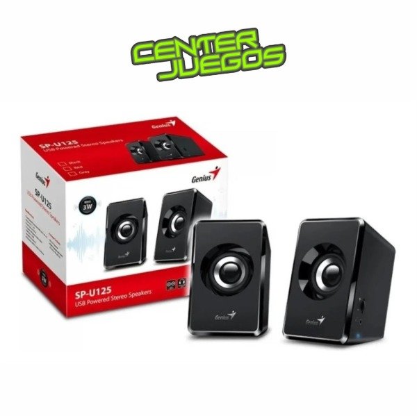Producto - PARLANTE 2.0 GENIUS SP-U125 USB PARA PC O NOTEBOOK COLOR NEGRO CON SALIDA PLUG