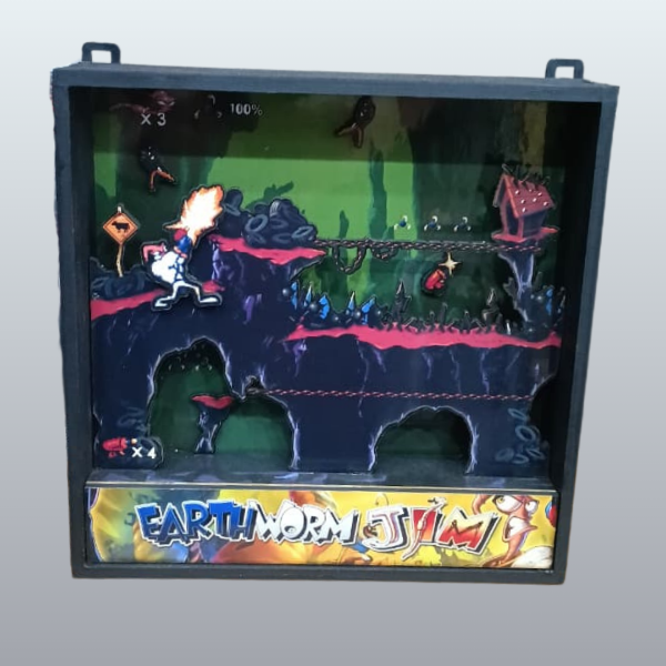 Producto - Cuadro 3D EarthWorm Jim