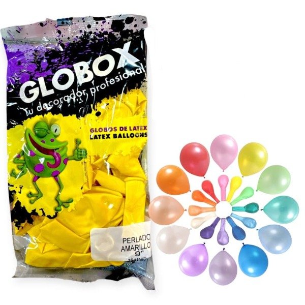 Producto - GLOBO GLOBOX PERLADO 9" X1 UN (ELEGIR COLOR)