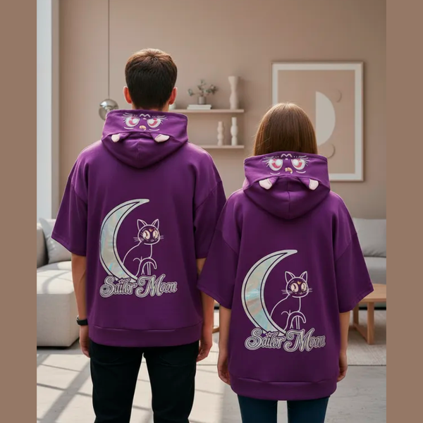 Producto - Remera Luna Sailor Moon Violeta Orejas de Gato Algodón Unisex Moda Kawaii - 0