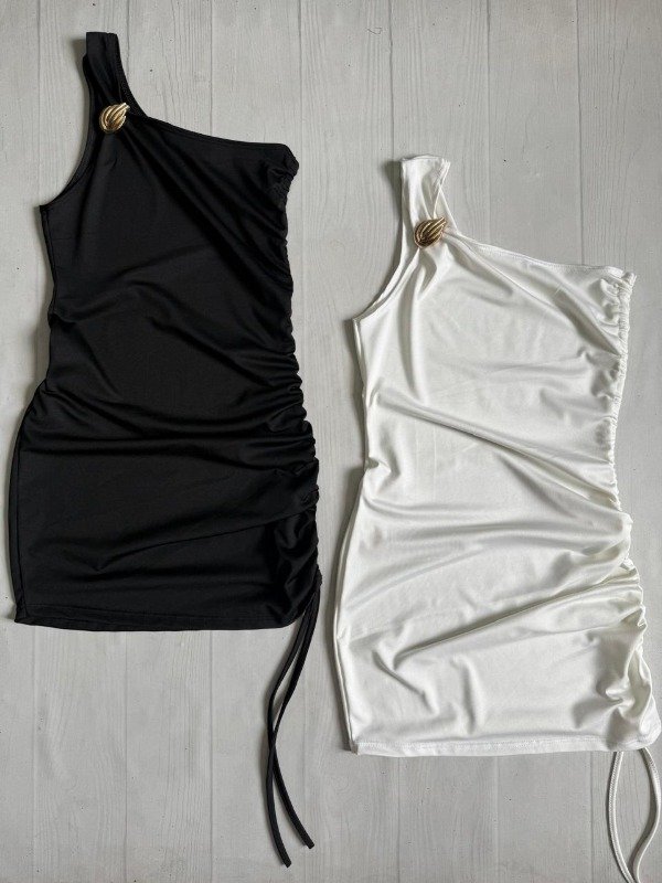 Producto - [8000] Vestido 1 hombro ''Venus'' c/frunce microfibra