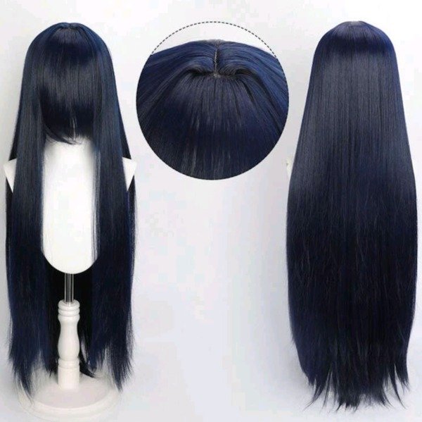 Producto - Peluca Azul Oscuro 100 cm (Kanekalon)