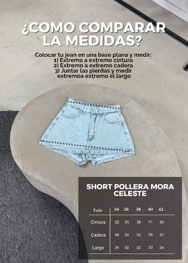 Producto - Short Pollera Mora Celeste - 3