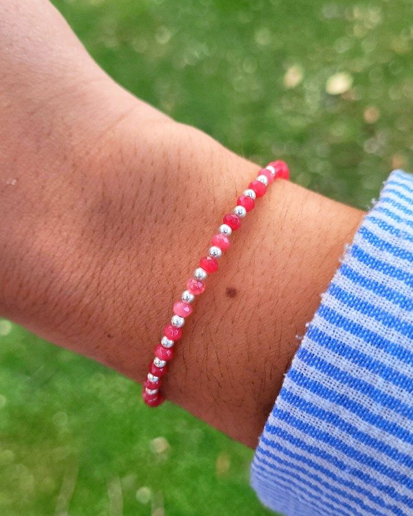 Producto - Pulsera ágata roja plata 925