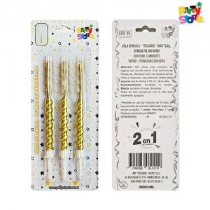 Producto - vela bengala tirabuzon x 3 un 2 en 1