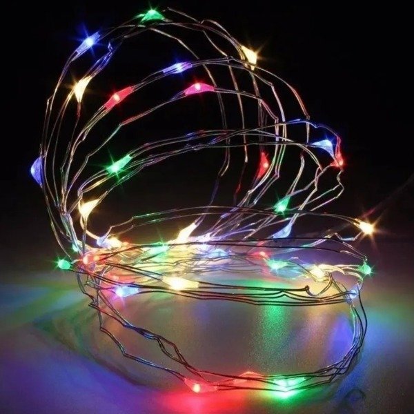 Producto - Luz alambre multicolor 30 leds a pila