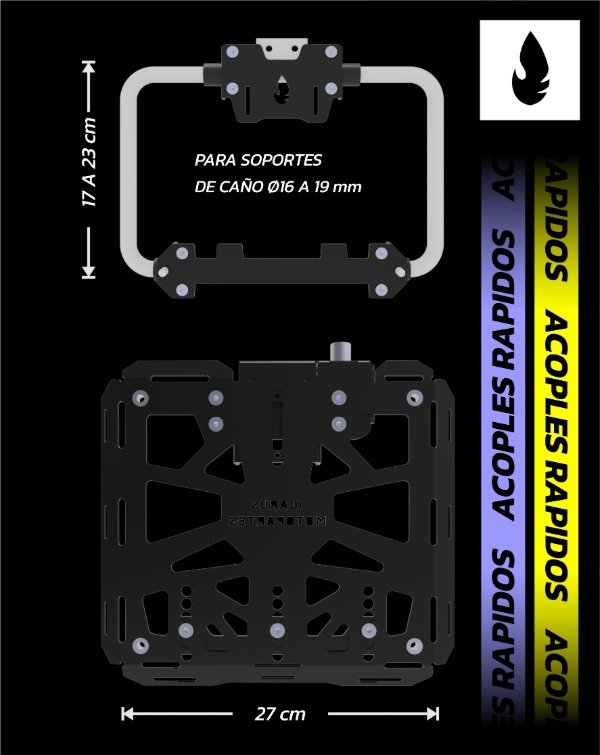 Producto - Acople rapido universal para porta alforjas de caño