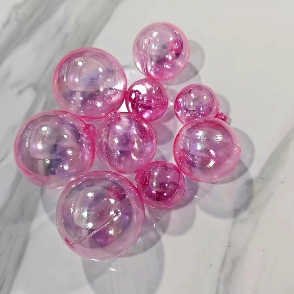 Producto - Set de esferas plasticas rosa transparente 10 unidades