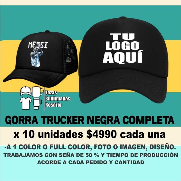 Producto - Gorras Trucker Negra completa Personalizadas  Eventos, Despedidas y Empresas