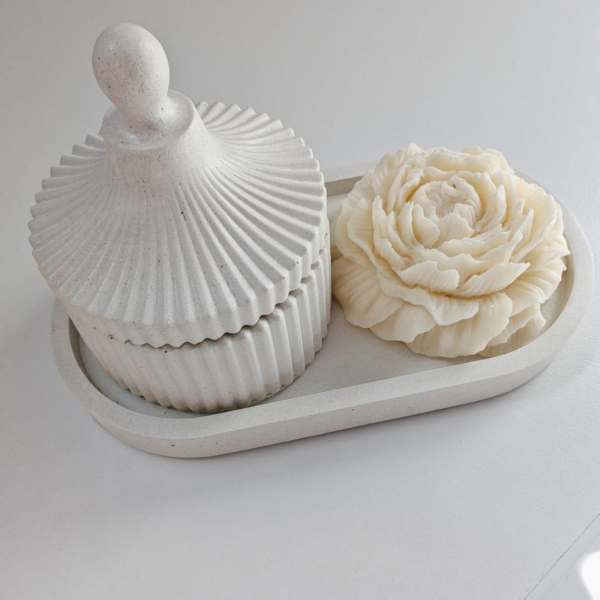 Producto - SET PEONIA (BANDEJA + ALHAJERO + VELA)