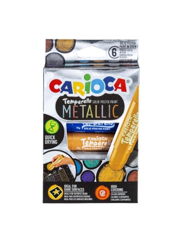 Producto - Témpera Sólida x6 Colores Metálicos Carioca