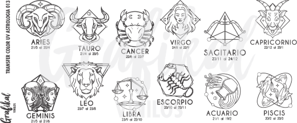 Producto - Transfer Color UV Astrología 013