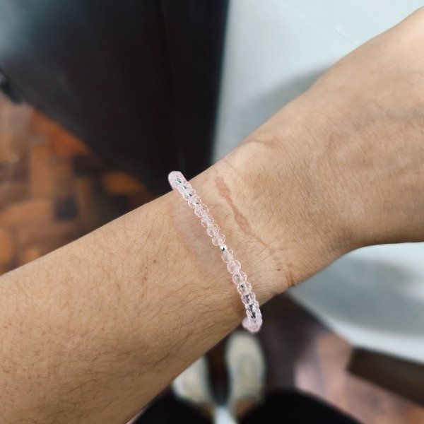 Producto - Pulsera cristal de roca rosa cristal (#375)
